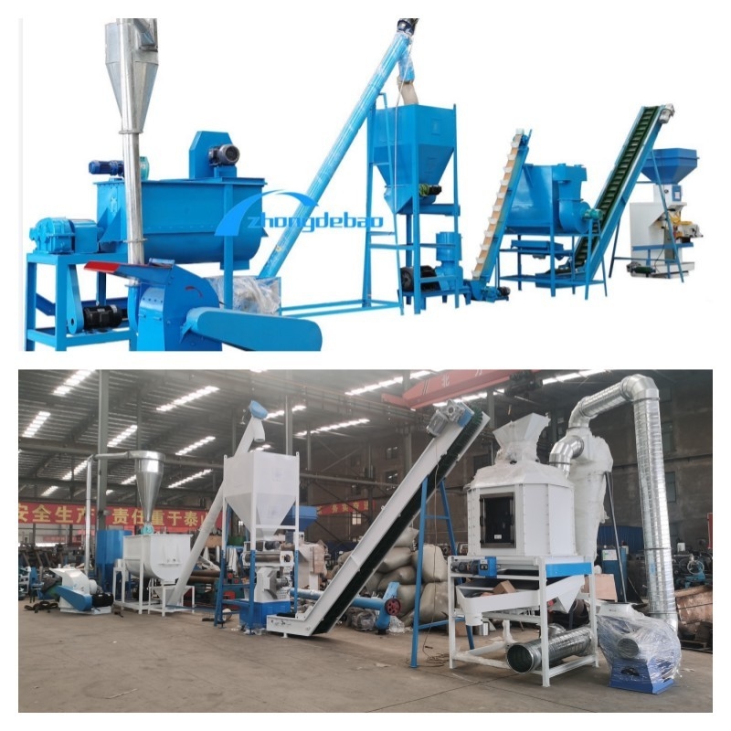 1-2t / h gia súc gia cầm gà Dây chuyền sản xuất thức ăn viên có chứng chỉ CE