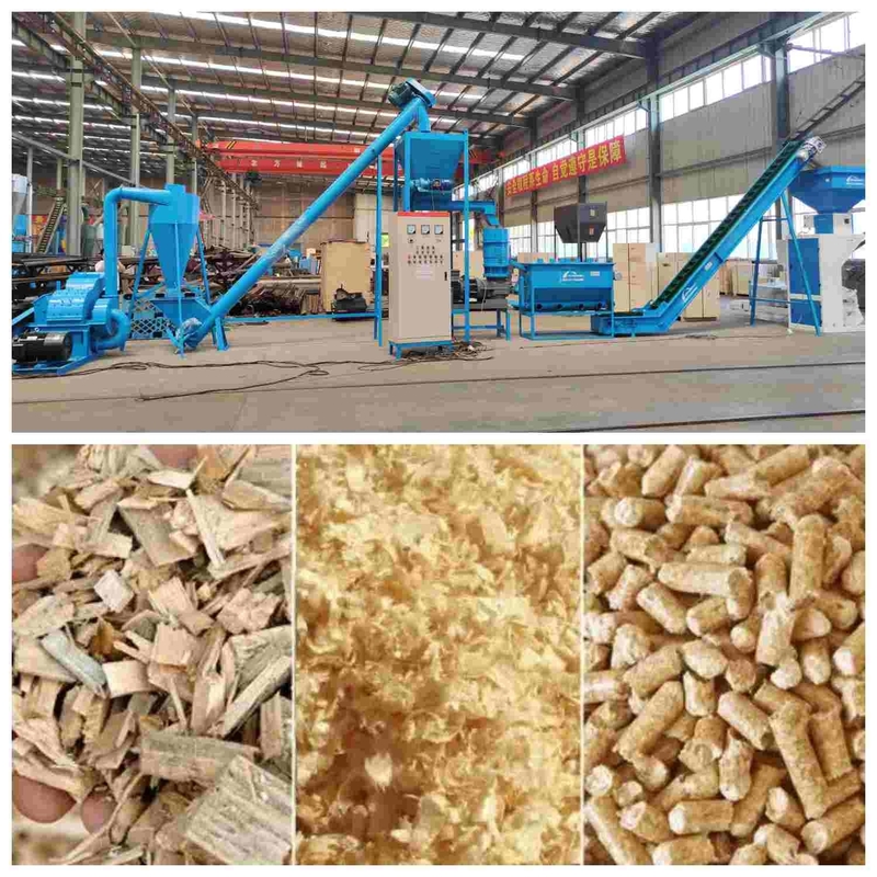 Dây chuyền sản xuất viên gỗ mùn cưa sinh khối 1 ~ 5T/H hoàn chỉnh để sưởi ấm