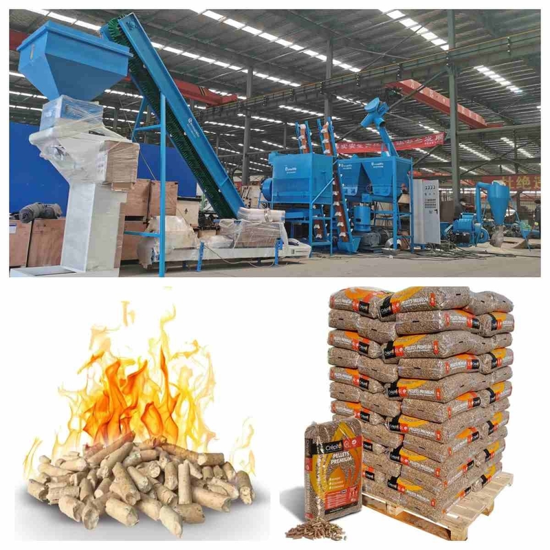 Thiết bị sản xuất viên hoàn toàn tự động Máy ép đùn viên gỗ 800-1000kg / H