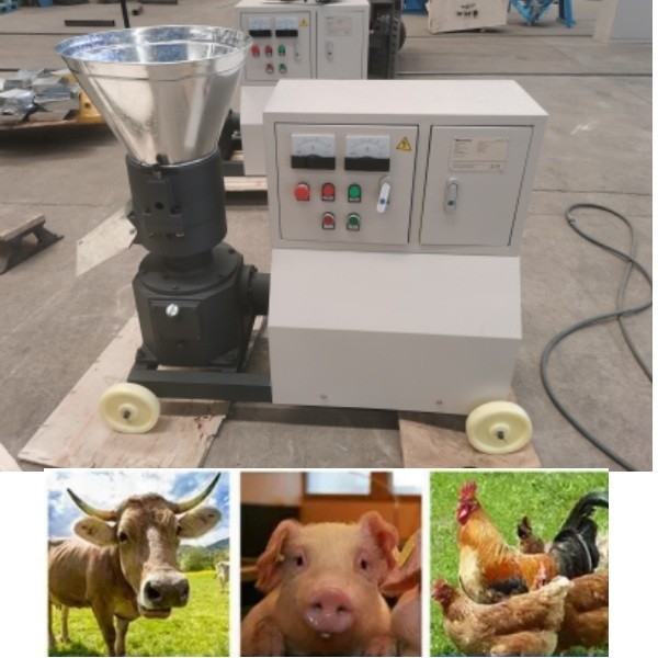 Công suất 80-1000kg Máy ép viên thức ăn chăn nuôi chạy bằng động cơ Diesel / Động cơ Máy nghiền thức ăn viên Vận hành dễ dàng Làm thức ăn gia cầm