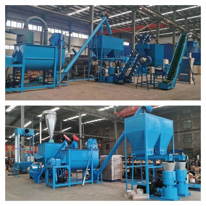 Dây chuyền sản xuất viên thức ăn chăn nuôi tự động 1-2t/H Máy ép viên thức ăn cho gà