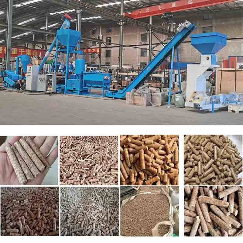 Dây chuyền sản xuất viên gỗ sinh khối 600-800kg / H Máy làm viên sinh khối khuôn phẳng