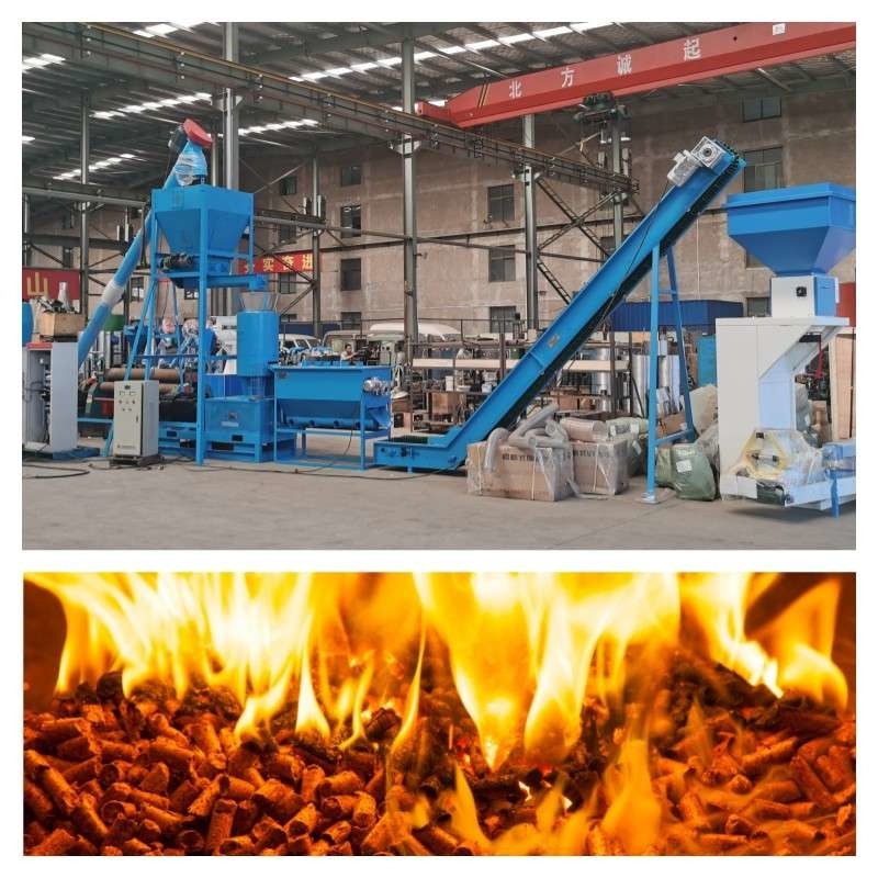 Máy ép viên dăm gỗ 6-12mm Máy ép viên gỗ thải 1-2tph Mật độ cao