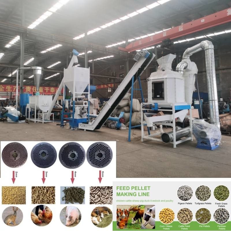 Dây chuyền sản xuất thức ăn viên 2 tấn / giờ cho thức ăn gia cầm