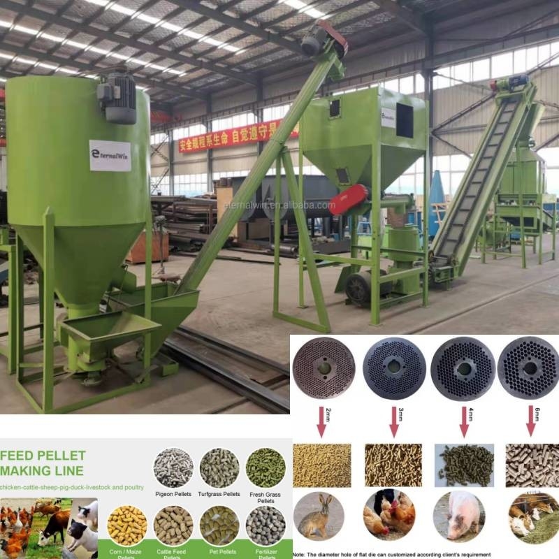 1Ton Chăn nuôi Máy móc thức ăn chăn nuôi Máy làm viên cỏ Máy làm lúa mì ngô