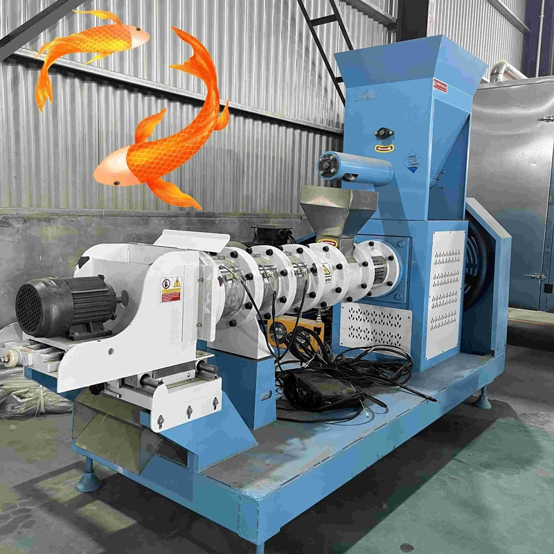 Dây chuyền sản xuất thức ăn cho cá nổi 100-500kg/h với băng tải trục vít 0,75kw 1-12mm