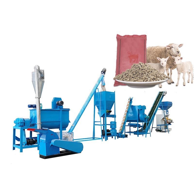 Máy nghiền thức ăn gia súc cừu Máy làm thức ăn cho gà cho gia cầm 1-2Ton / H