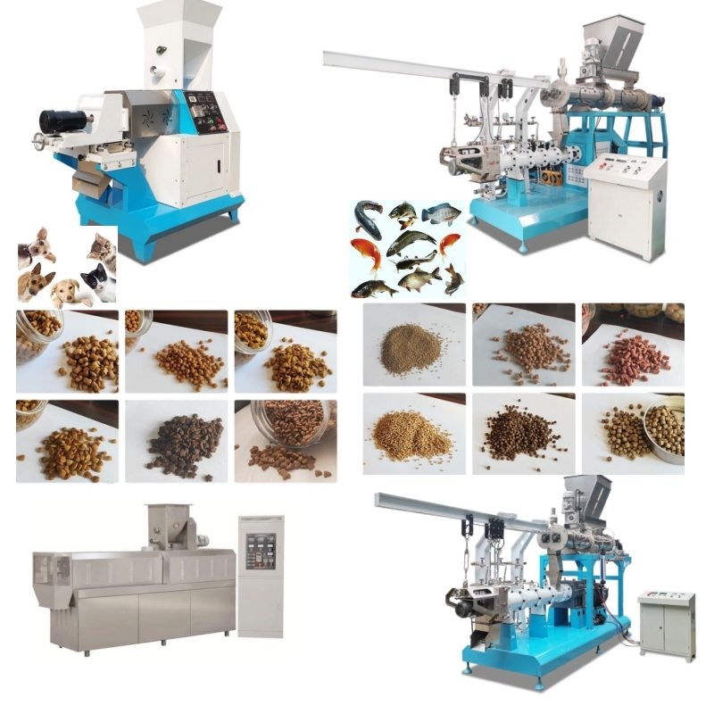 Dây chuyền máy đùn thức ăn cho cá chìm / nổi 50-2000 Kg / H với kích thước viên 0,8-12mm
