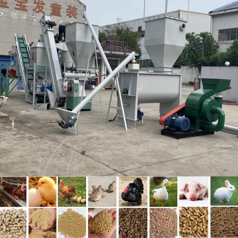 Dây chuyền sản xuất viên thức ăn chăn nuôi 2TPH Thức ăn gia súc cho gà Máy ép viên bò