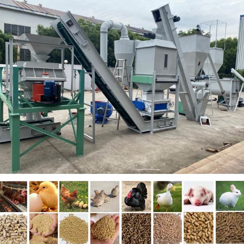 Dây chuyền sản xuất viên thức ăn chăn nuôi 2TPH Thức ăn gia súc cho gà Máy ép viên bò