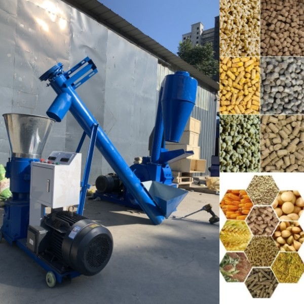 100-1200kg/H Máy tạo viên thức ăn chăn nuôi Máy nghiền viên khuôn phẳng Kích thước viên cuối cùng 1-12mm