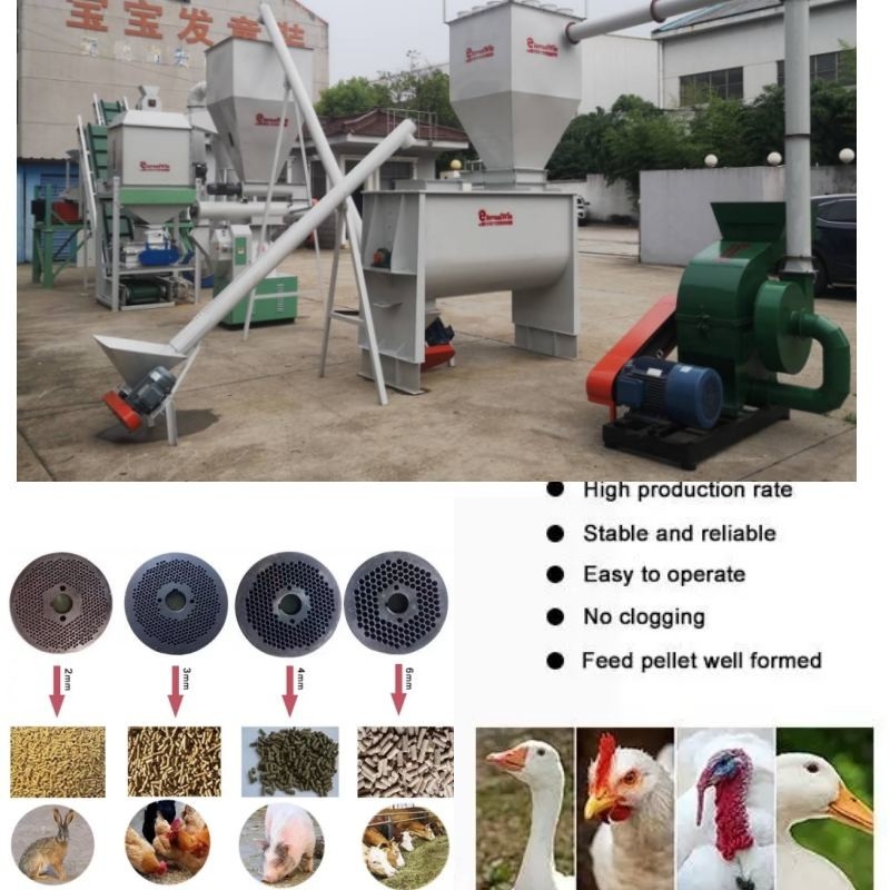 Máy ép viên thức ăn cho cừu ngang 1,5 tấn / H Máy ép viên bò cho thức ăn gia súc