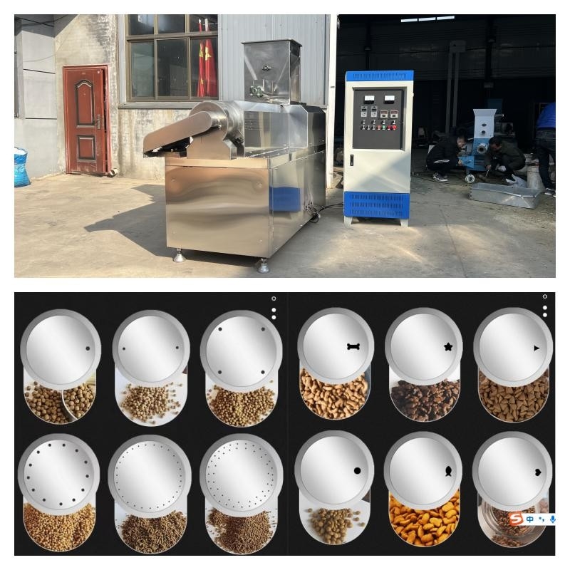 Máy đùn thức ăn cho cá loại khô bằng thép không gỉ Dây chuyền sản xuất thức ăn cho vật nuôi khô 55kw