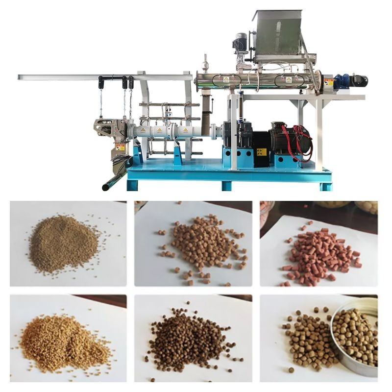 Máy đùn thức ăn trục vít đôi loại ướt Máy làm thức ăn cho cá nổi Dây chuyền thức ăn cho cá