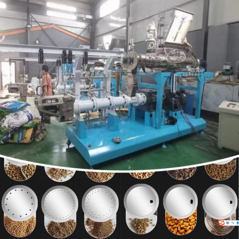 Máy đùn thức ăn trục vít đôi loại ướt Máy làm thức ăn cho cá nổi Dây chuyền thức ăn cho cá