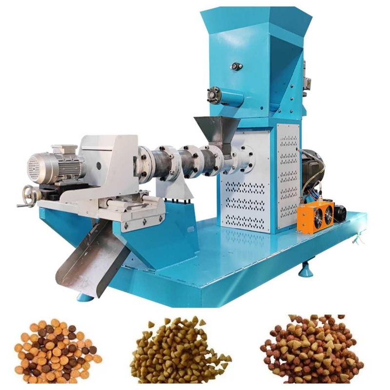 Máy đùn thức ăn cho cá loại khô 200-500kg / H Máy đùn thức ăn cho cá nổi nhỏ 2,5mm-6 mm
