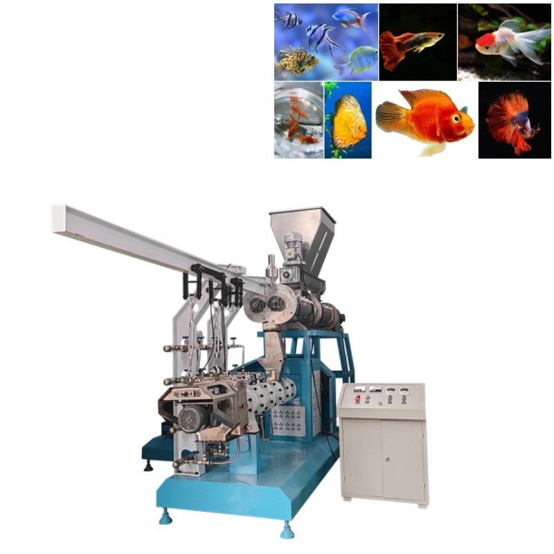 Dây chuyền sản xuất thức ăn cho cá nổi 2000kg / H Máy làm thức ăn cho cá nổi trục vít đôi