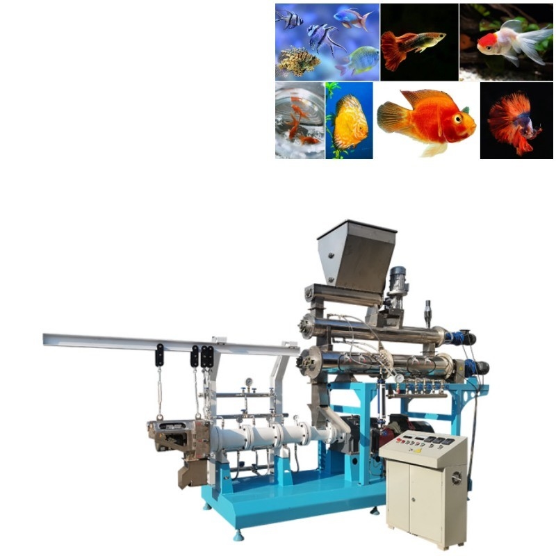 Dây chuyền sản xuất thức ăn cho cá nổi 2000kg / H Máy làm thức ăn cho cá nổi trục vít đôi