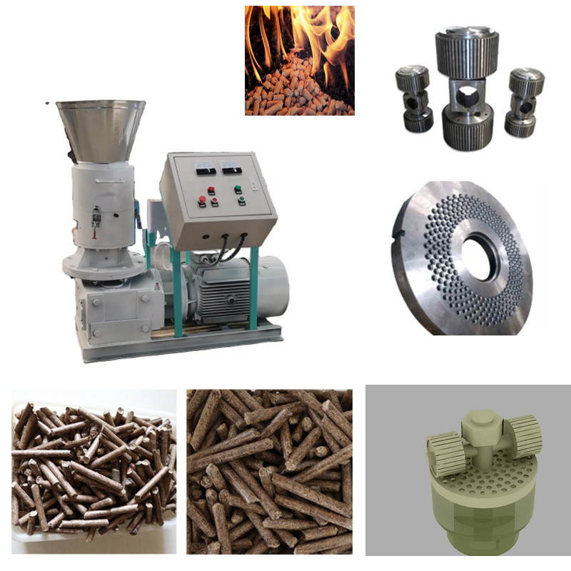 Máy ép viên gỗ 4-12mm 0,8-4ton / H Máy nghiền viên thức ăn bôi trơn tự động