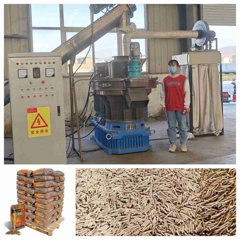 Máy nghiền viên khuôn vòng 1-1,5 tấn / H Máy làm viên trấu gỗ