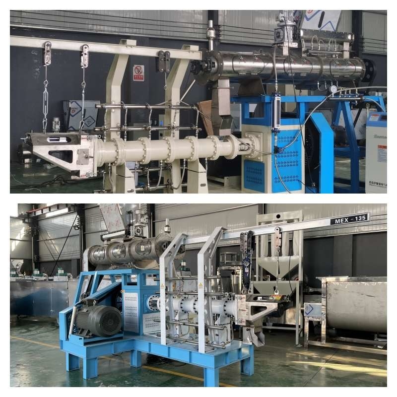 Máy đùn thức ăn cho cá loại khô bằng thép carbon Máy đùn thức ăn cho chó trục vít đơn