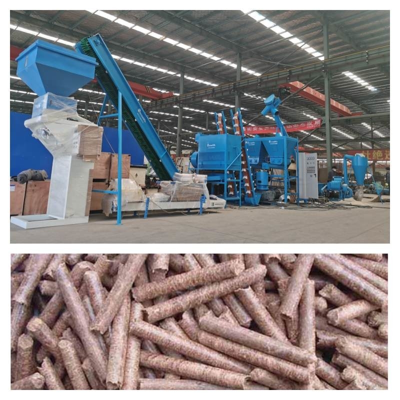 Dây chuyền sản xuất sinh khối khuôn phẳng 6-8MM 0,5-10t / H Dây chuyền sản xuất viên rơm