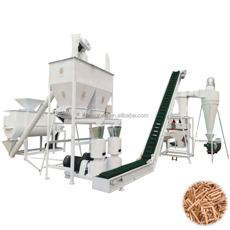 Đường cắt hạt sinh khối tùy chỉnh cho đường kính hạt cuối cùng 6-12mm Ring Die Pellet Mill