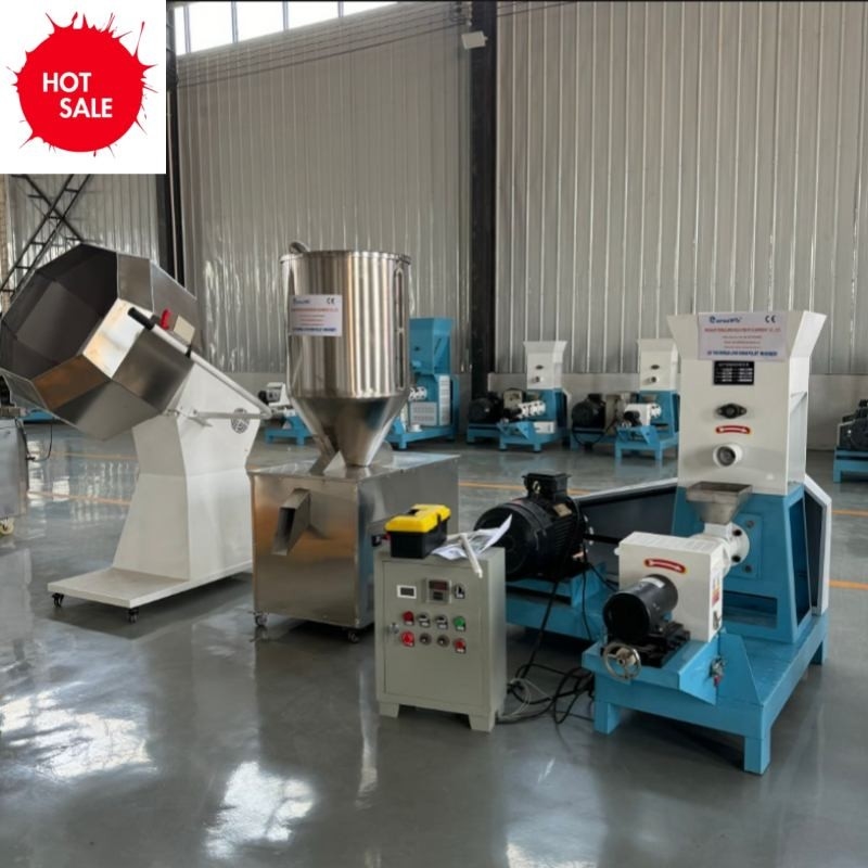 Φ70mm đường kính xoắn ốc nổi dây chuyền sản xuất thức ăn cho cá với và 200 kg / h Capacity