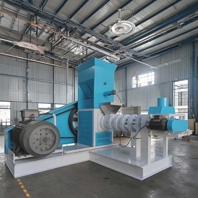 Sản xuất thức ăn tôm loại khô Extruder thức ăn cá với thép không gỉ và thép carbon