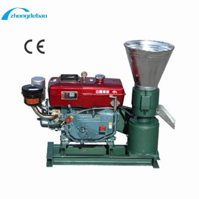 Động cơ diesel Type 10HP Máy chế biến hạt thức ăn động vật 90-120kg / h đầu ra Máy chế tạo hạt thức ăn