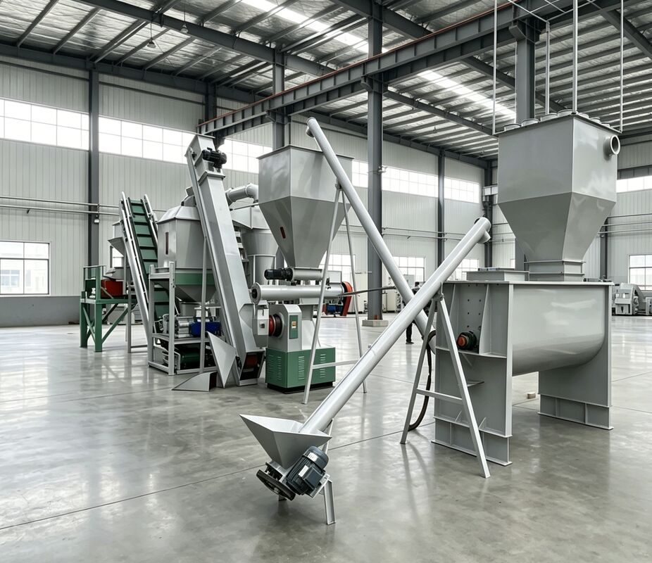 Dây chuyền sản xuất viên thức ăn chăn nuôi tùy chỉnh với hướng dẫn lắp đặt của kỹ sư và nguồn điện 380V/50Hz/3 pha