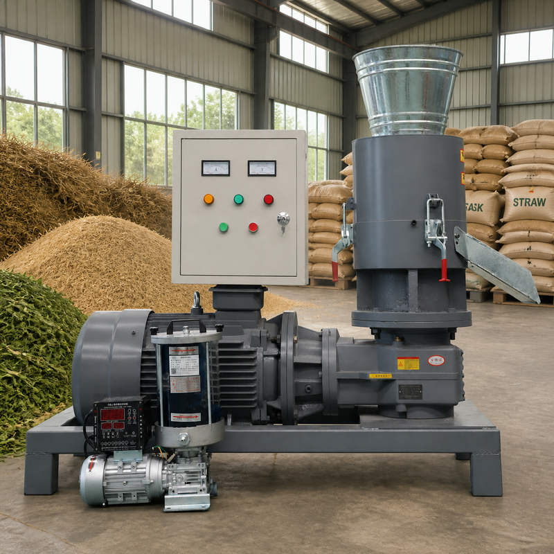 Wood Pellet Press Machine Động cơ diesel Điện thợ xay hạt bụi cưa cho sử dụng trại và sản xuất giường động vật ổn định
