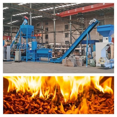 Máy ép viên dăm gỗ 6-12mm Máy ép viên gỗ thải 1-2tph Mật độ cao
