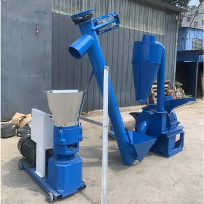 Máy làm thức ăn viên 300Kg / H Máy nghiền viên gỗ công nghiệp Băng tải máy nghiền