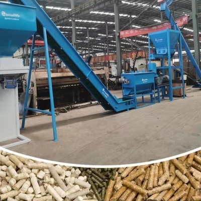 Dòng sản xuất hạt sinh khối gạo Husk 1-1.5t/h Công suất