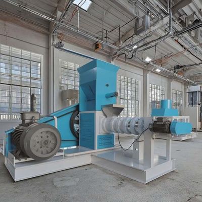 Sản xuất thức ăn tôm loại khô Extruder thức ăn cá với thép không gỉ và thép carbon
